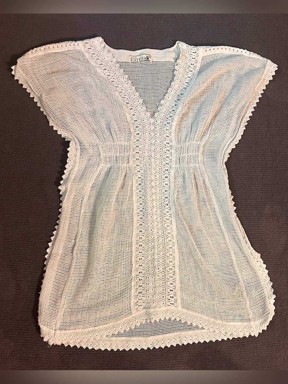 Seaspice White Crochet Beach Cover Up Dress One Size Cottagecore NW1263